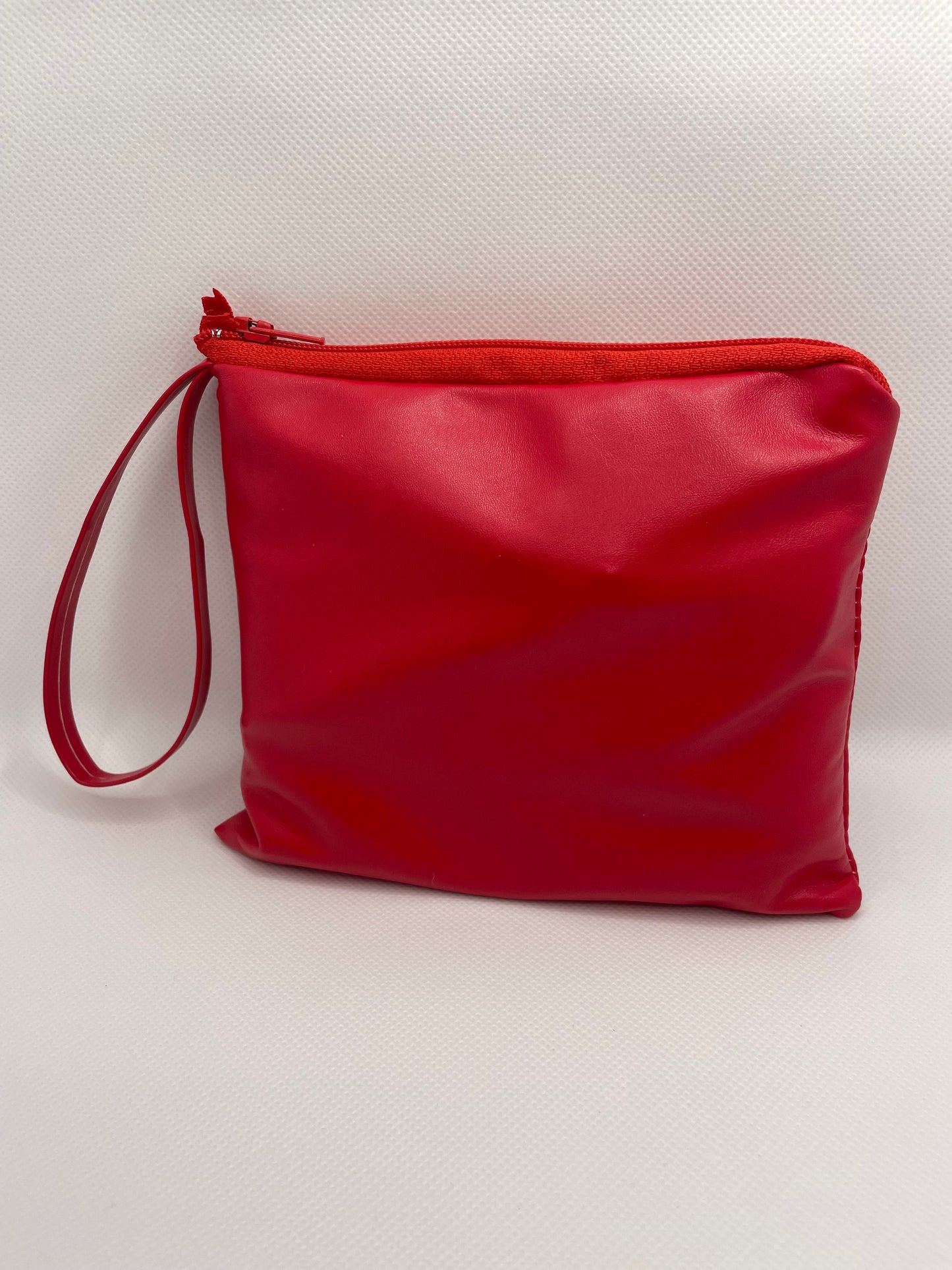 Foldable Ballet Slippers and Matching Bag - Red (Plain)